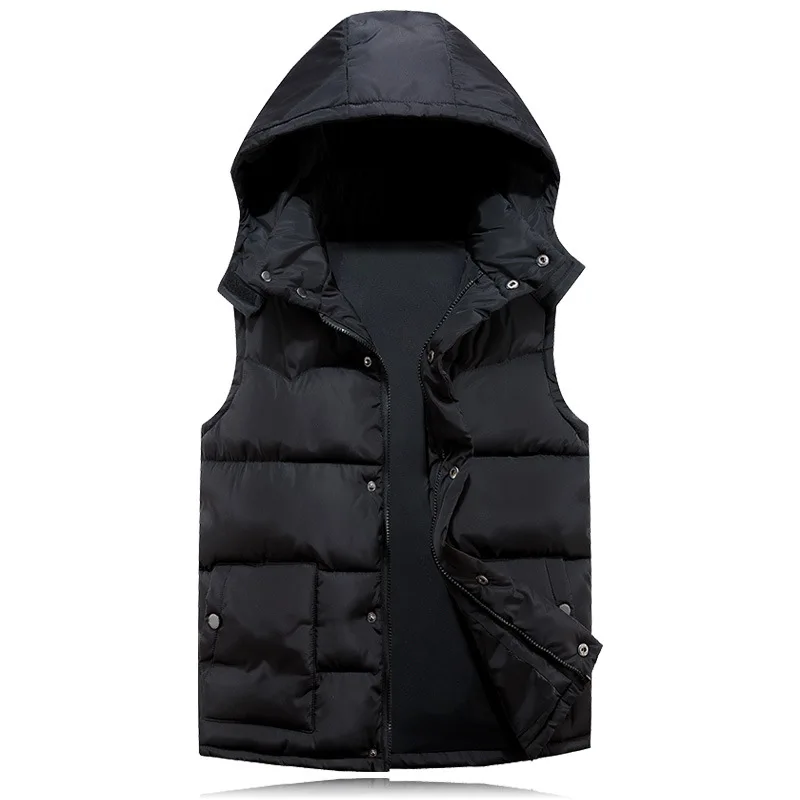 Men's Winter Leisure Warmth Thickened Solid Color Couple Cotton Vest