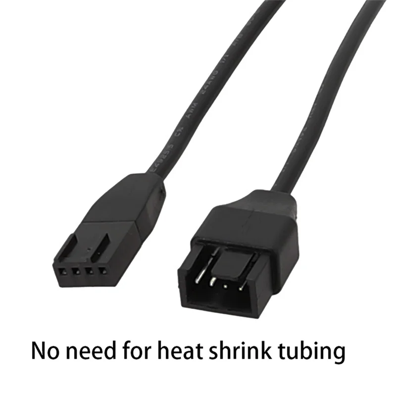 AT87-2Pcs Cooling Fan Extension Cable Computer Cooling Fan PWM Temperature Control 4-Pin Extension Cable Fan Extension Cable