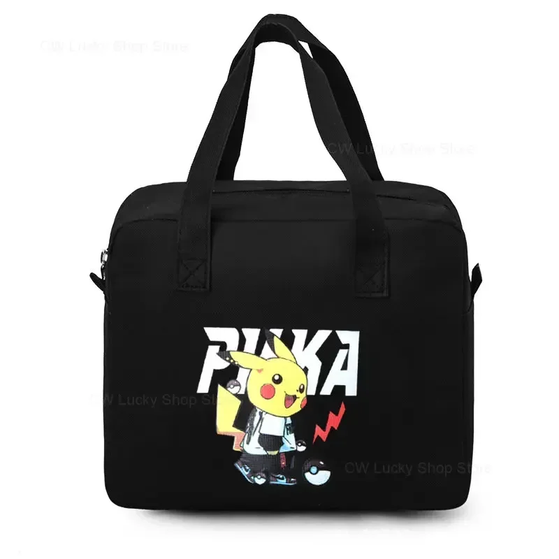 Pokemon Pikachu Portable Lunch Bag Waterproof Thermal Insulated Lunch Box Kids School Bento Bags Handbag Picnic Food Storage