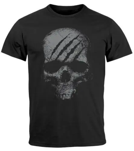 Herren T-Shirt Totenkopf Skull Totenschädel Skelett Print Aufdruck Fashion