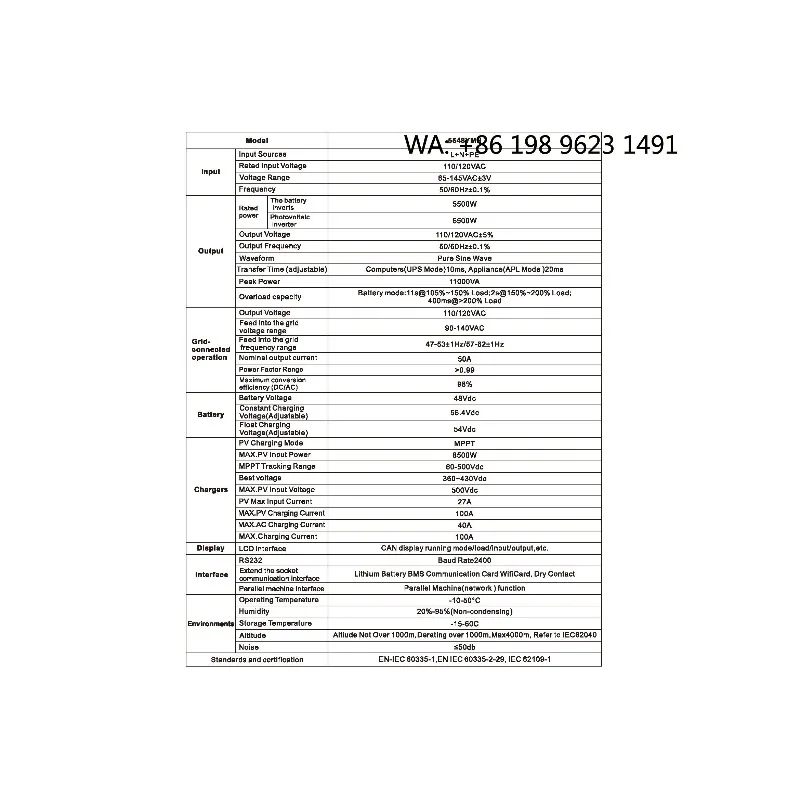4KW-5.5KW 24V Single Phase Solar Inverter 140A MPPT Max 8.5KW PV Charger Stock Solar Equipment