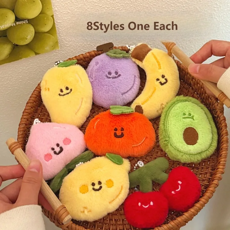 Pingente de Pelúcia de Frutas em 8 Estilos, Adorável e Multifuncional, Chaveiro, Pingente Pequeno para Mochila