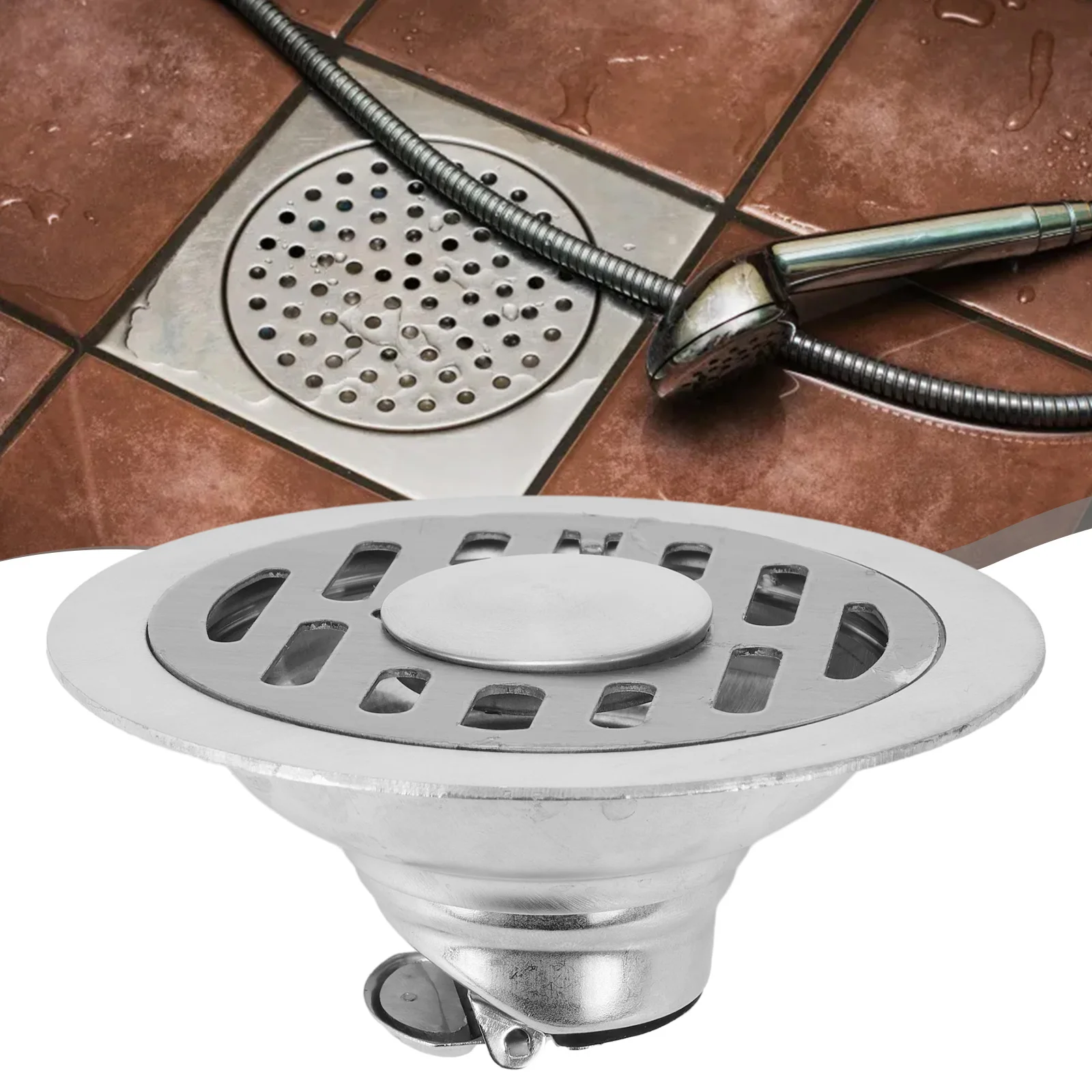 Bathroom Accesories Floor Drain Bathroom Garage Basement Toilet For Home Kitchen Hotel Stainless Steel Silver 10cm Anti clogging