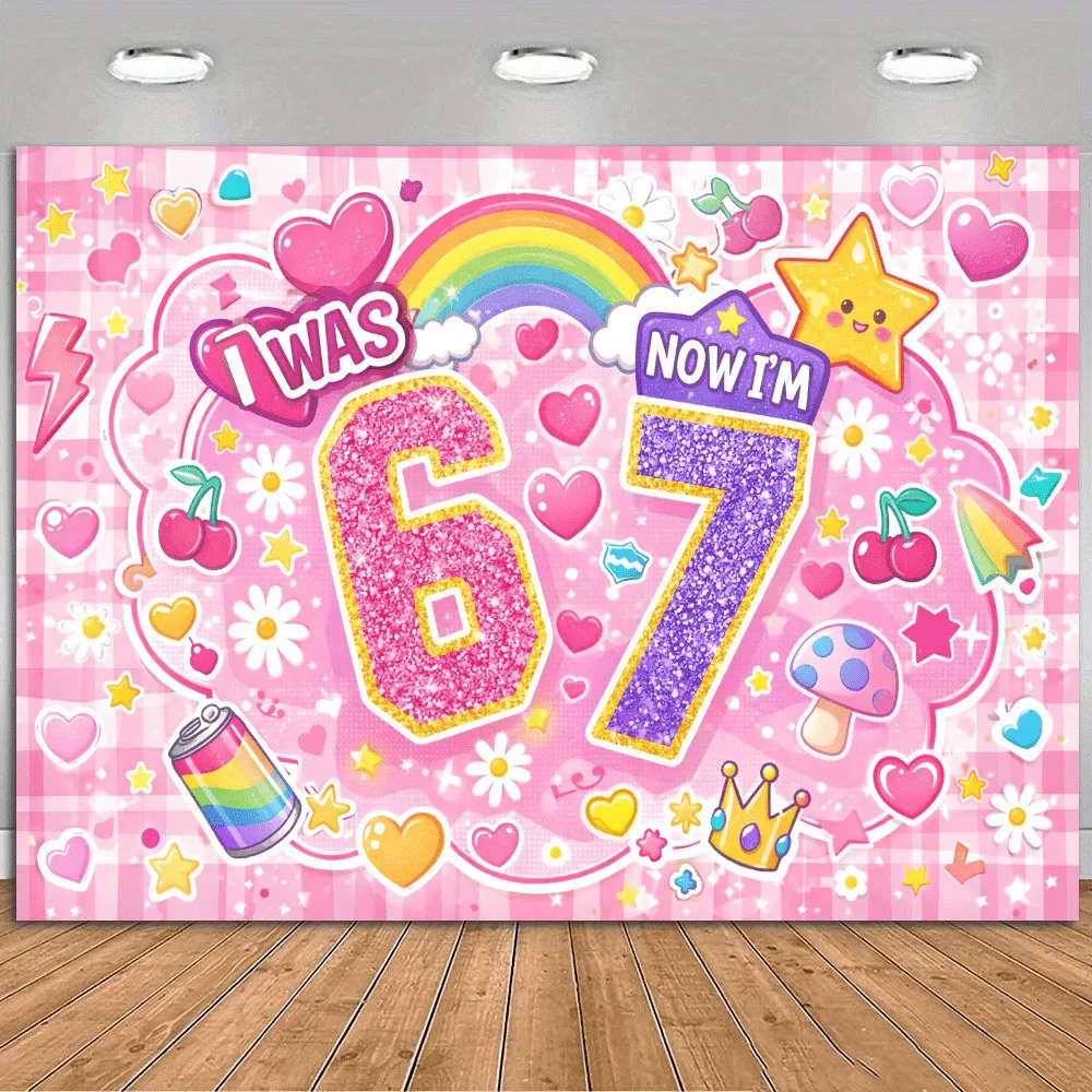 2D Flache Farbige Zahlen ICH BIN JETZT 6, WAR EHER 7 - Themen-Dekoration für Jungen- und Mädchen-Geburtstagsfeiern, Party-Hintergrund, Partyzubehör, Deko-Banner – Detail 1