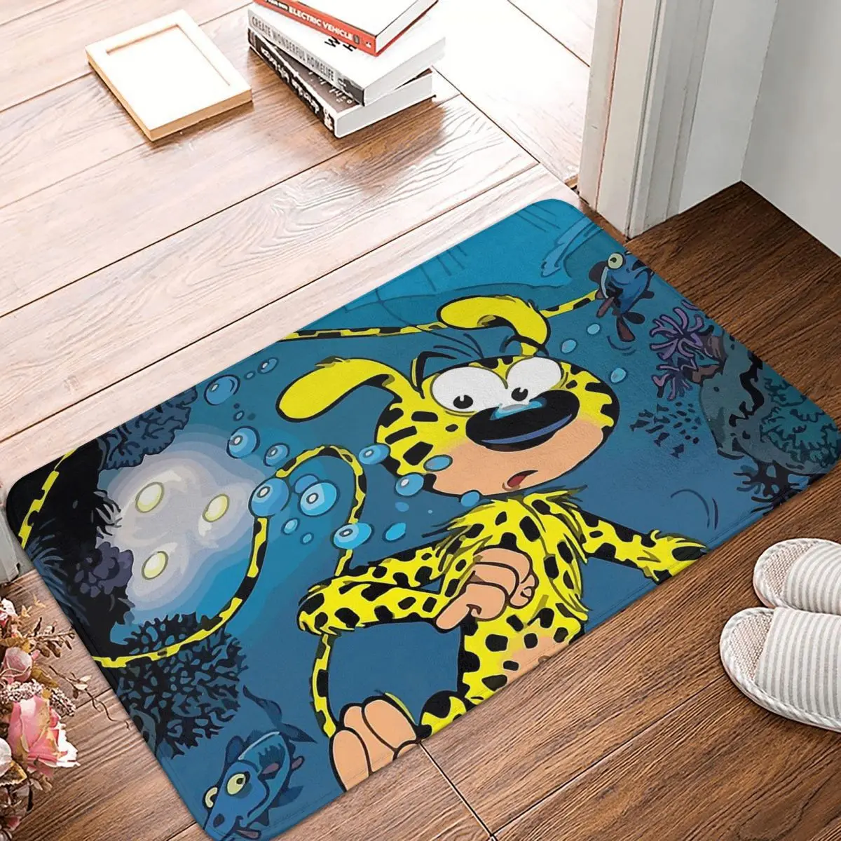 Marsupilami Cute Leopard Non-slip Doormat Under Water Living Room Kitchen Mat Prayer Carpet Home Modern Decor