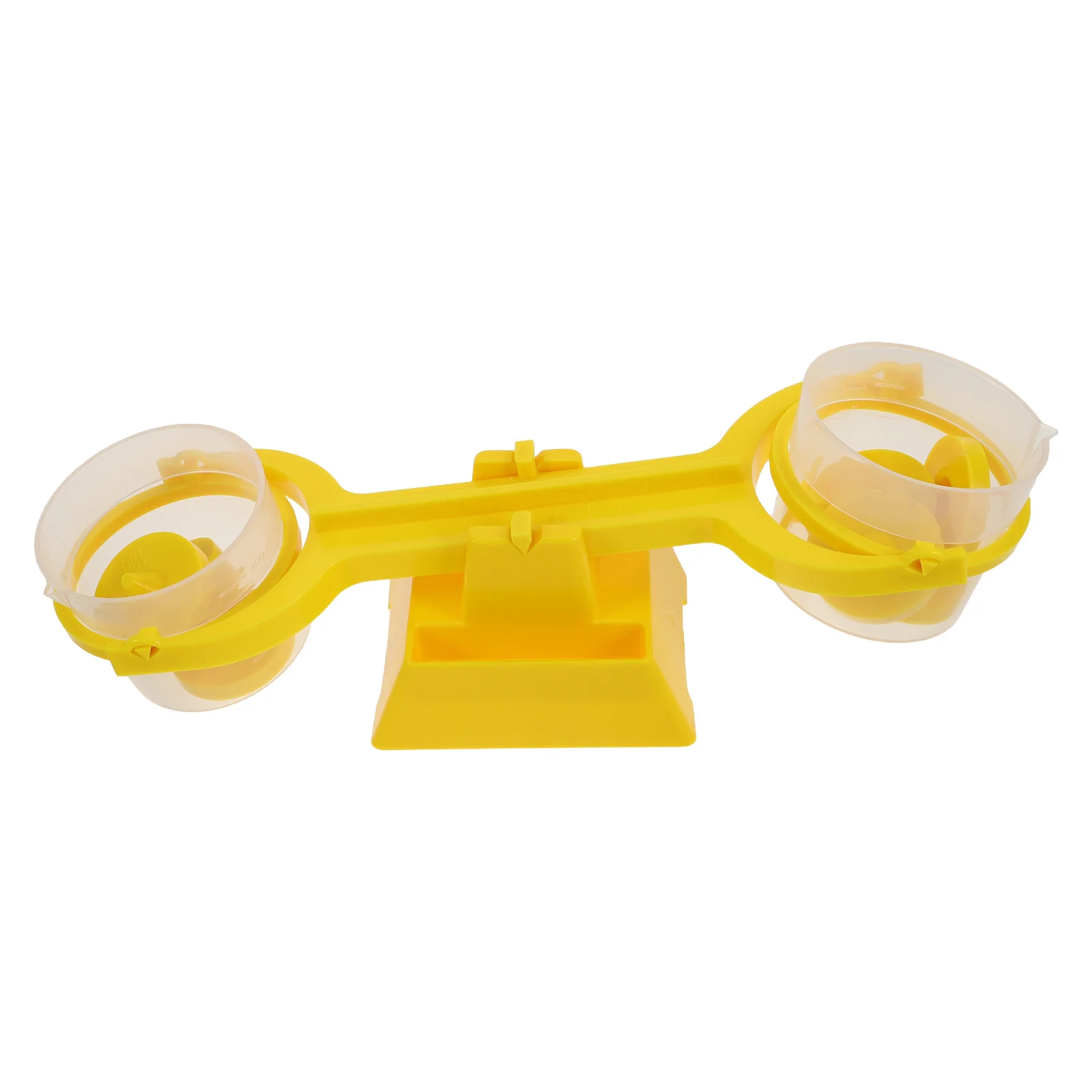 

1 set 1 Set Clear Double Pan Balance Scale Solid Liquid Weight Stem Space Saving Nestable Base Classroom Educational Tool