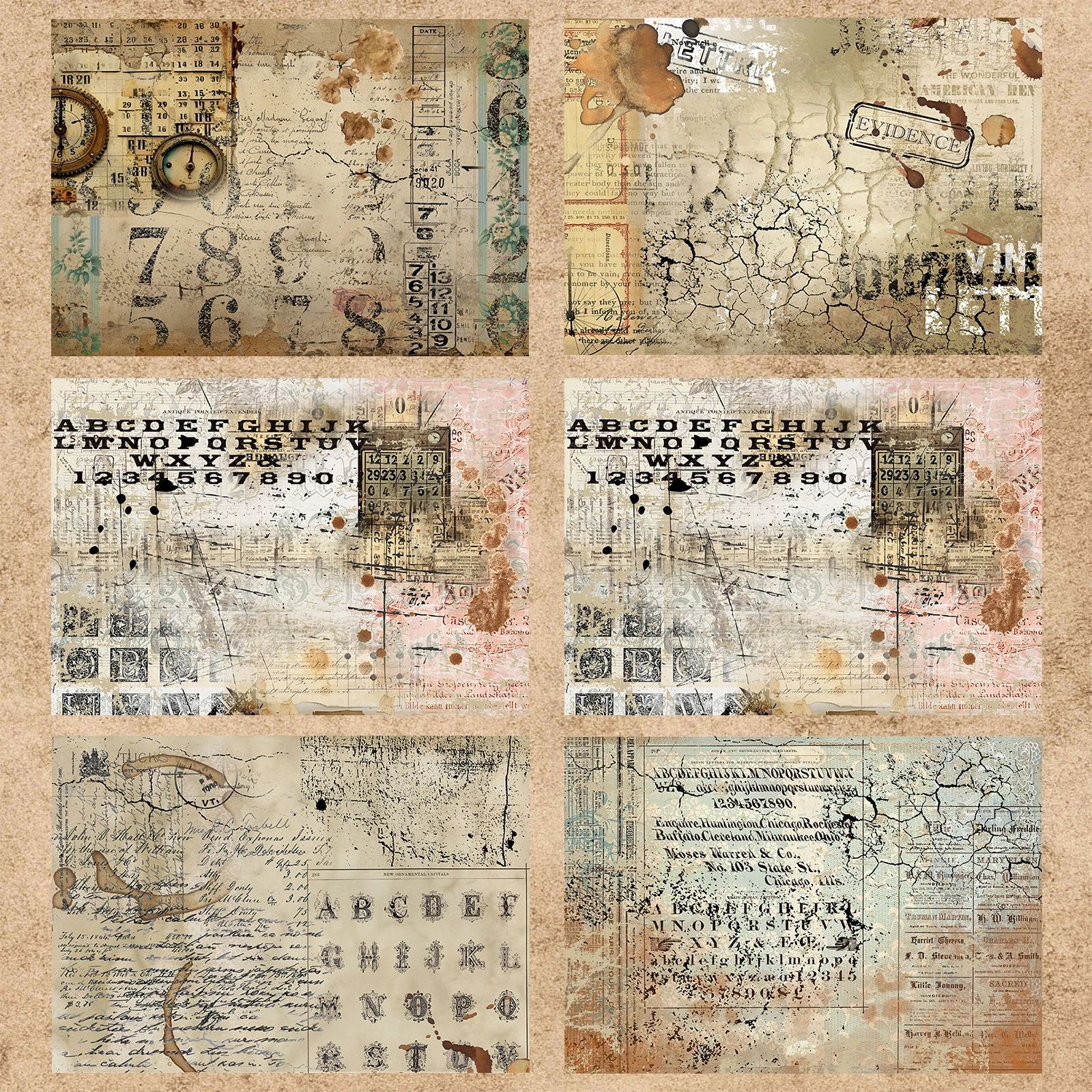 10 arkuszy w rozmiarze A5 w stylu Vintage etykiety z numerami kolażu w gazetach Vintage planowanie scrapbookingu