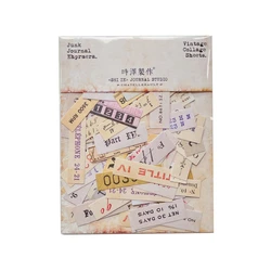 100Pieces Small Fragments Postmark Hand Account Decoration Sticker DIY Scrapbooking Retro English Letter Sticker