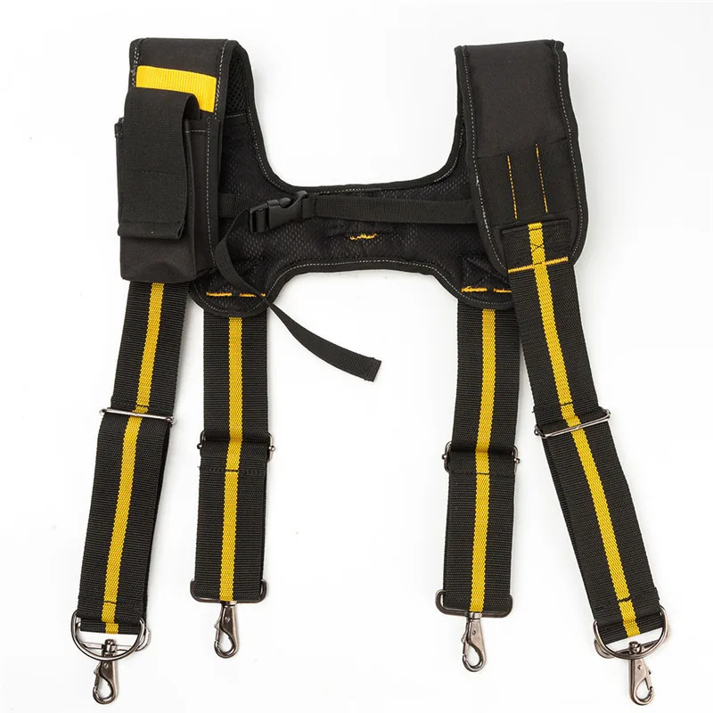 Black Suspenders For Men Y /H Type Tooling Suspender Can Hang Tool Bag Reducing Weight Strap Heavy Work Tool Belt Suspenders