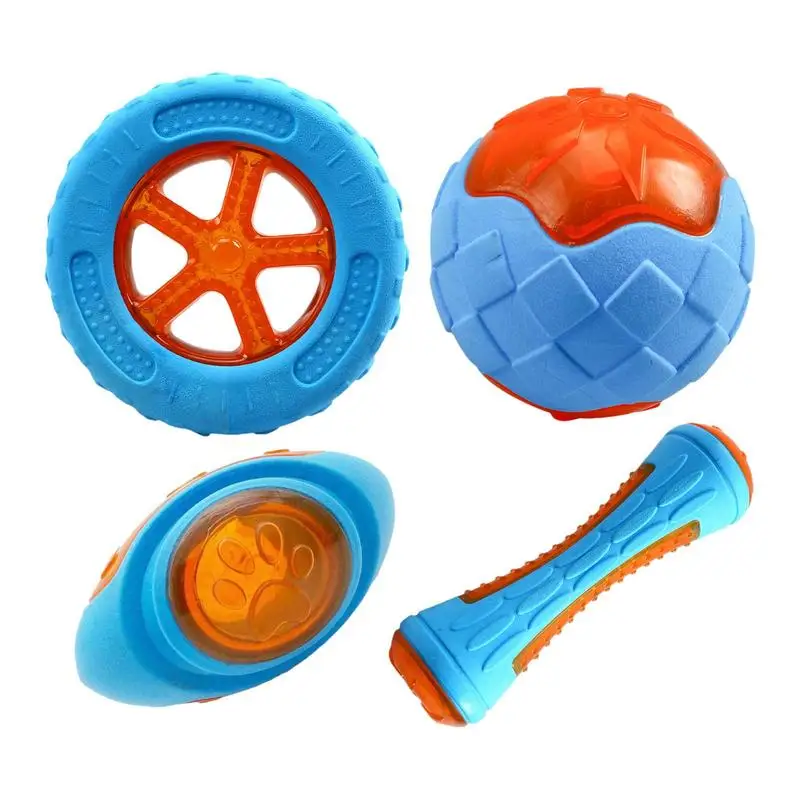 

Dog Pool Floating Toys Safe Dog Water Toys 4 Pcs Set Teeth Cleaning Interactive Toys With Built-in Squeaker Dog Pool Floats For