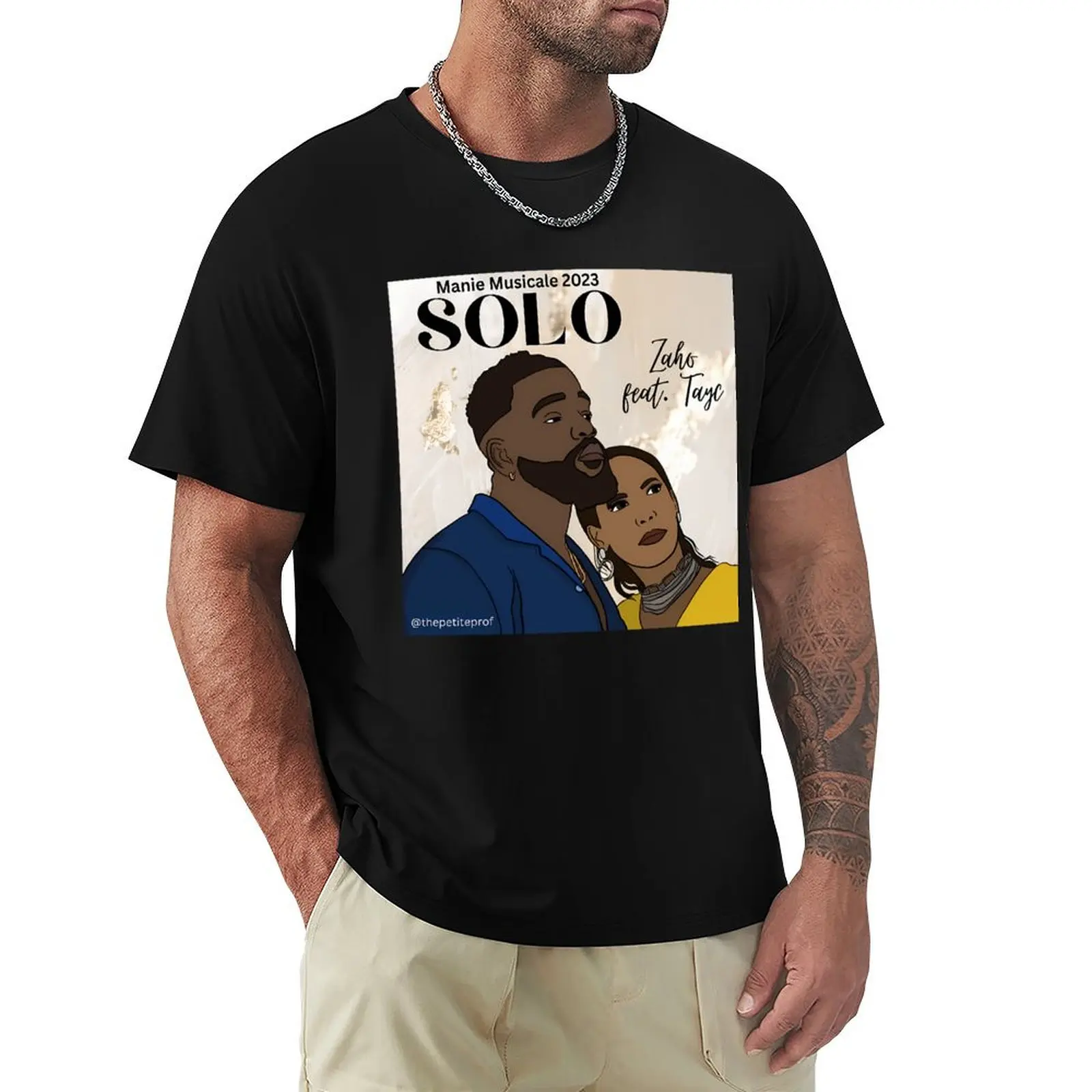 Solo - Zaho feat. Tayc T-Shirt Short sleeve tee quick drying mens clothes