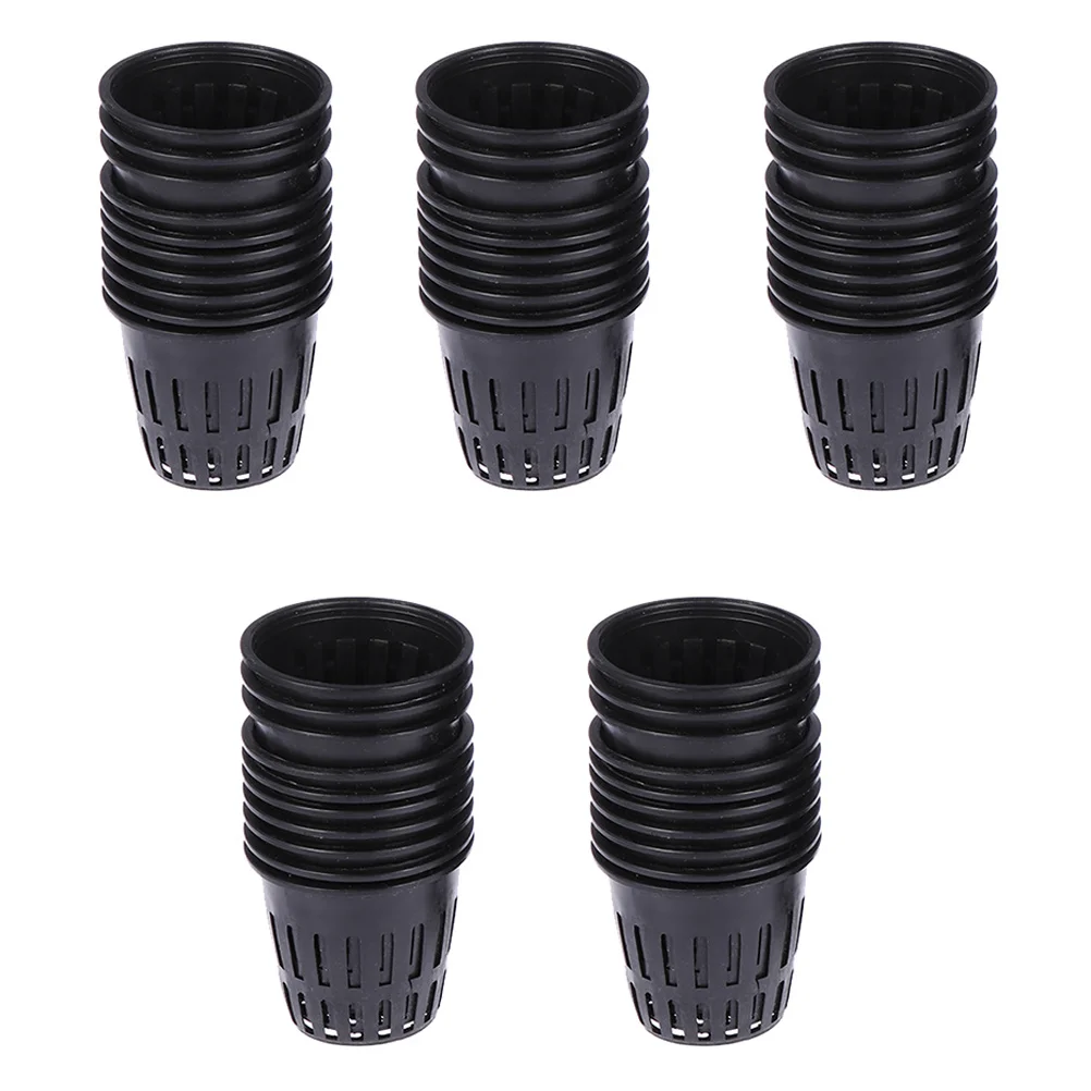 

50Pcs Plant Nursery Net Cups Plastic Hydroponic Buckets Breathable Soilless Culture Pots for Garden Balcony Flower Nursery