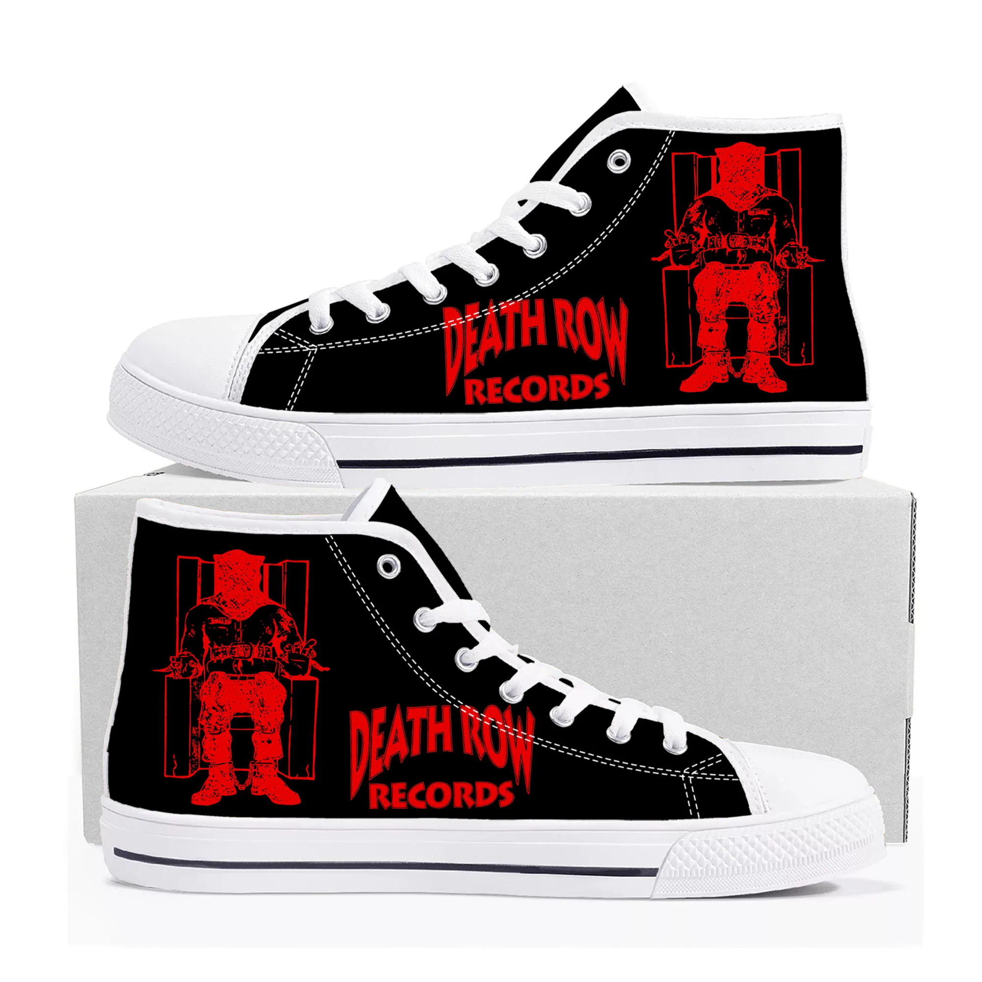 Death Row Records High Top Sneakers Mens Womens Teenager High Quality Canvas Sneaker 3D Print Casual Couple Shoes Custom Shoe