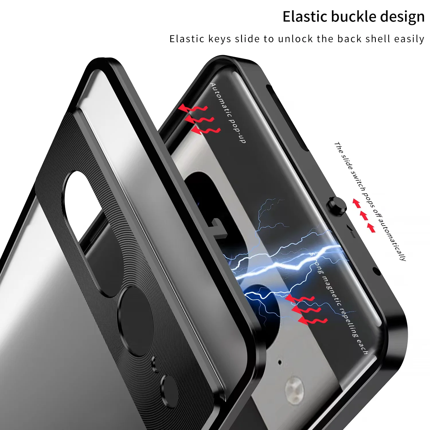 For Google Pixel 7 8 Pro 7A Case Luxury Aluminum Alloy Frame Back Glass Phone Case For Pixel 7 7A 8 Pro One-Click Locking Cover