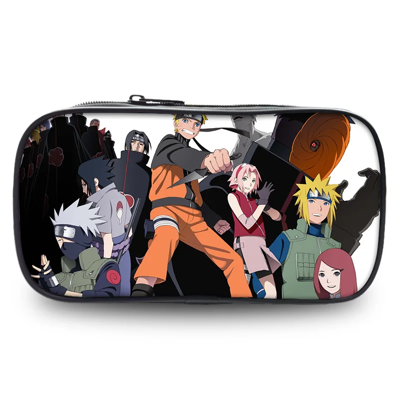 Anime Naruto Uzumaki Uchiha Sasuke Hatake Kakashi astuccio per matite Cosplay scatola di cancelleria studenti sacchetti per penne scolastiche regali