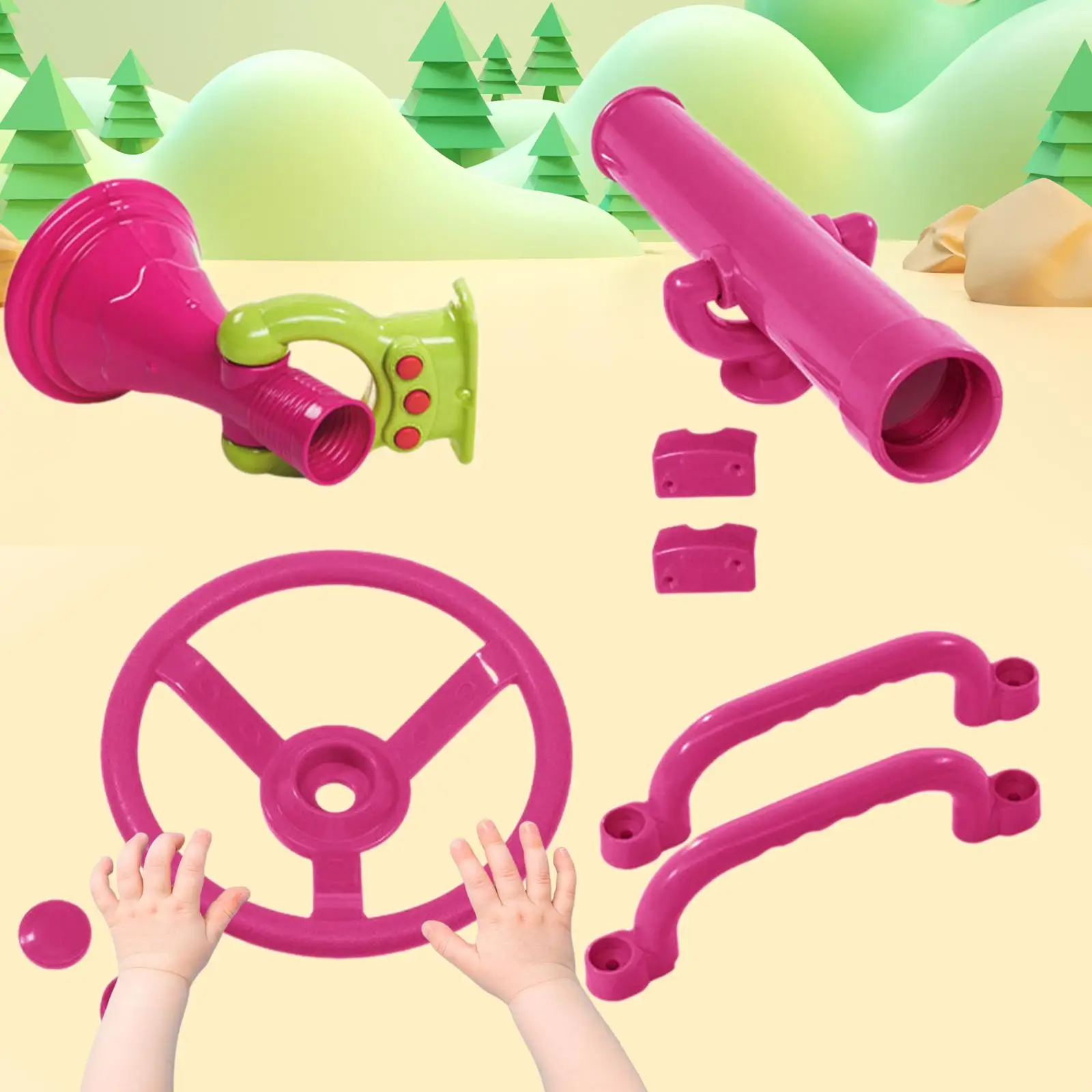 

4x Playground Accessories Pink Swingset Attachments for Swingset Treehouse