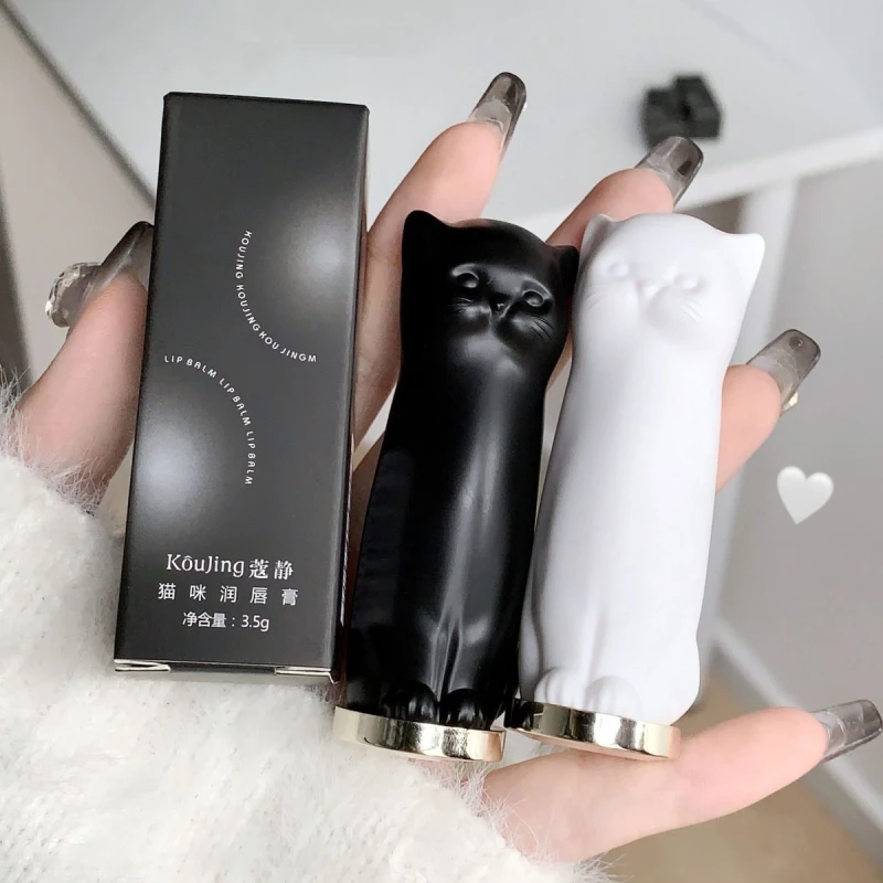 Cute Cat Lipstick Colorless Couple Balck White Moisturizing Refreshing Lasting Lip Base Primer Korean Day Night Lip Cosmetics