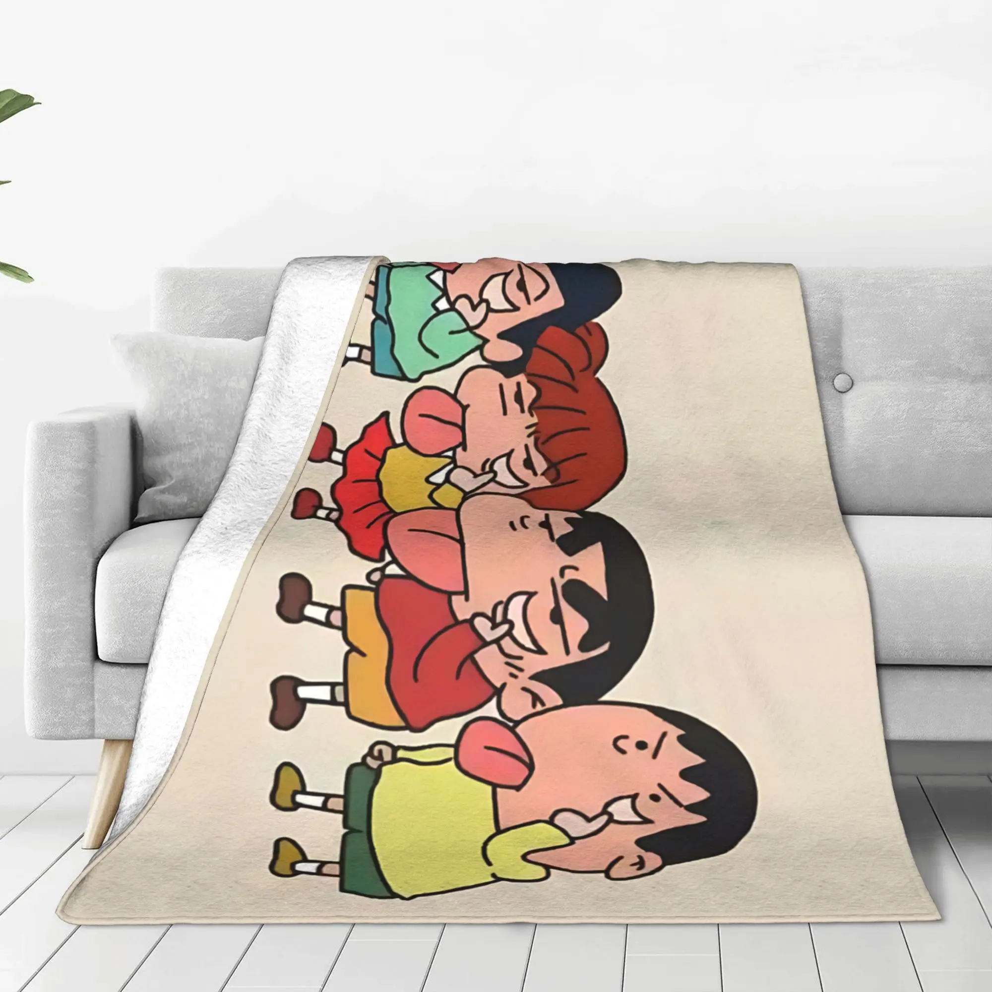1PC home Cutecore Crayon S Shin chan  Blanket Super Cosy Plush Home Living Room Sofa halloween