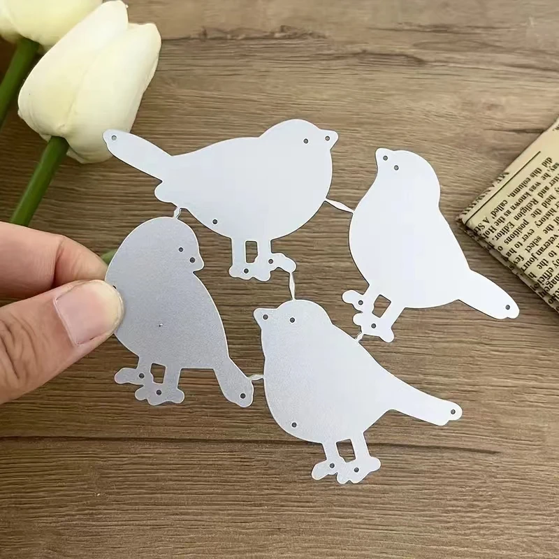 Versatile & Durable Bird-Themed Metal Cutting Dies: Enhance Creative DIY Scrapbooking & Card Making with 4 Unique Styles