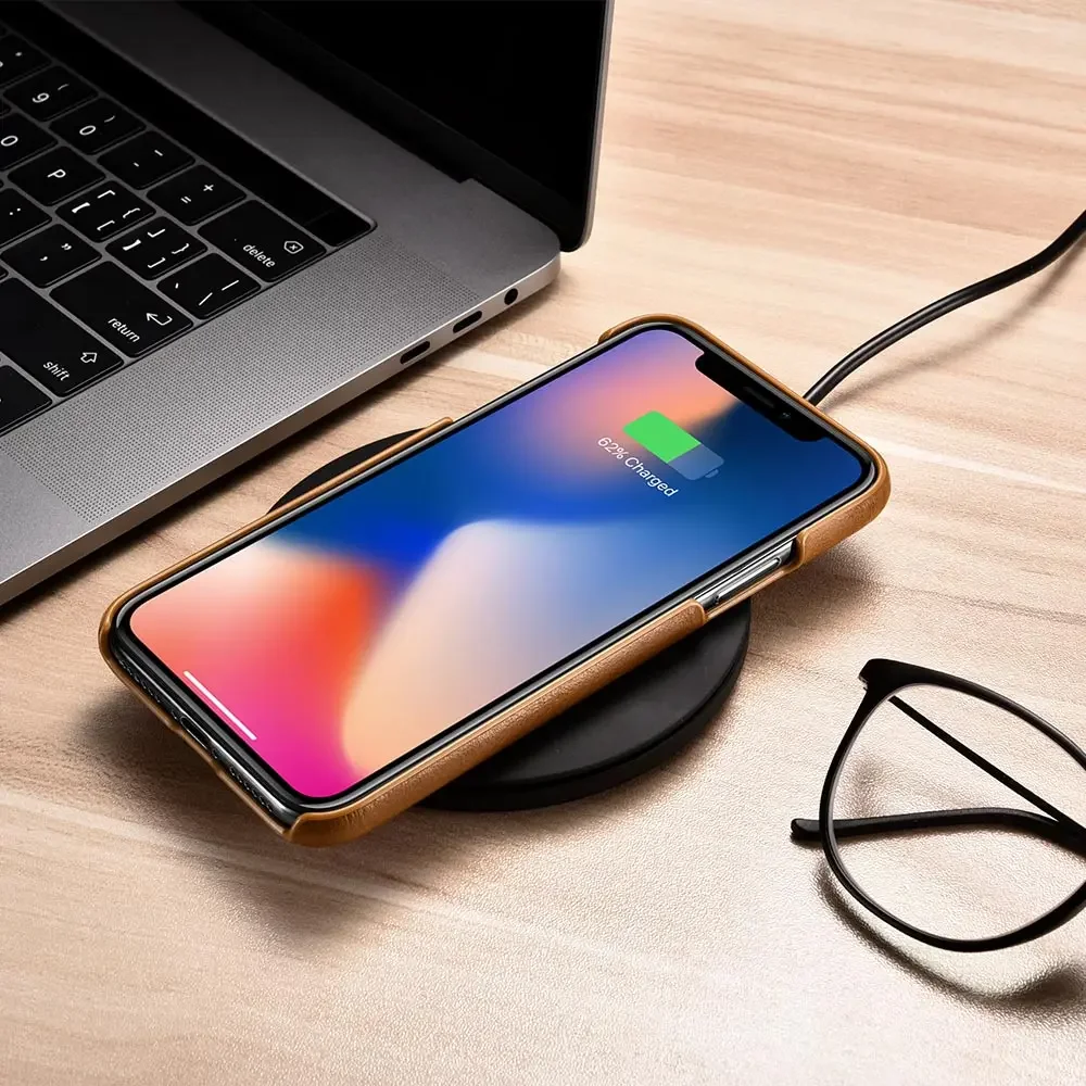 Wallet Case for iPhone XR Genuine Leather Detachable 2 in 1 Mobile Phone Wallet Folio Case