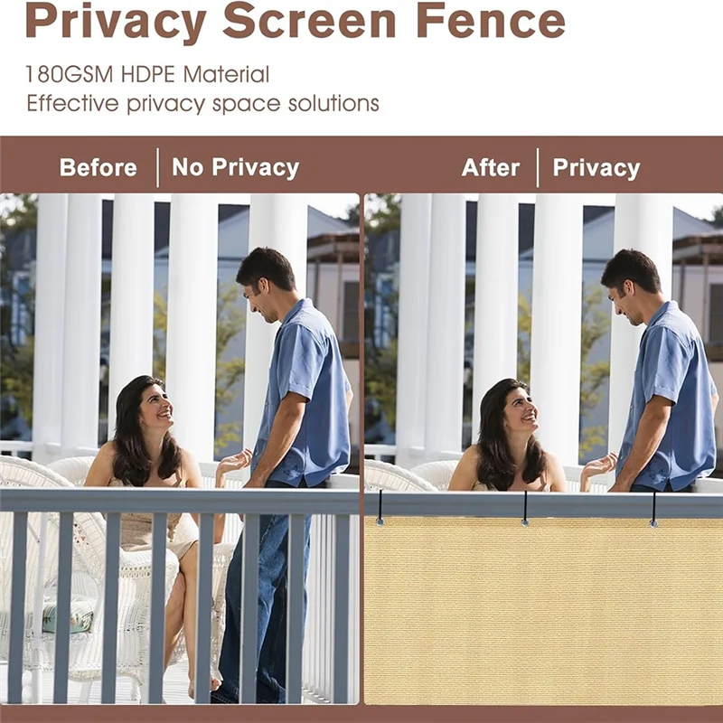 

AONEQ-2.95Ftx16.4Ft Balcony Privacy Screen,Shade Apartments Fence Cover,Heavy Duty Mesh Windscreen For Deck,Outdoor,Backyard