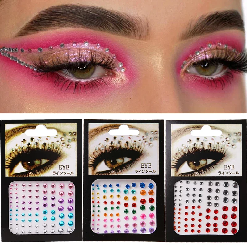 1PC 3D Sexy Kristallen Ogen Glitter Gezicht Lichaam DIY Diamond Festival Party Jewel Makeup Tools Eye Shiner Make Up Versiering sticker