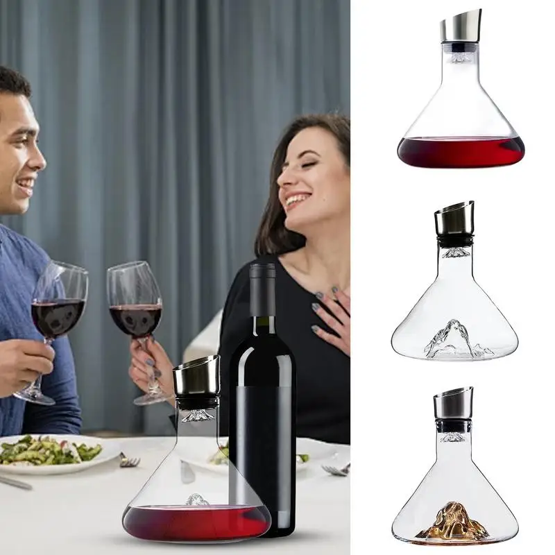 Iceberg ويسكي إناء نبيذ 1500 مللي خالية من الرصاص كريستال مدفق نبيذ Carafe سميكة موزع النبيذ مهوية وعاء بار الملحقات