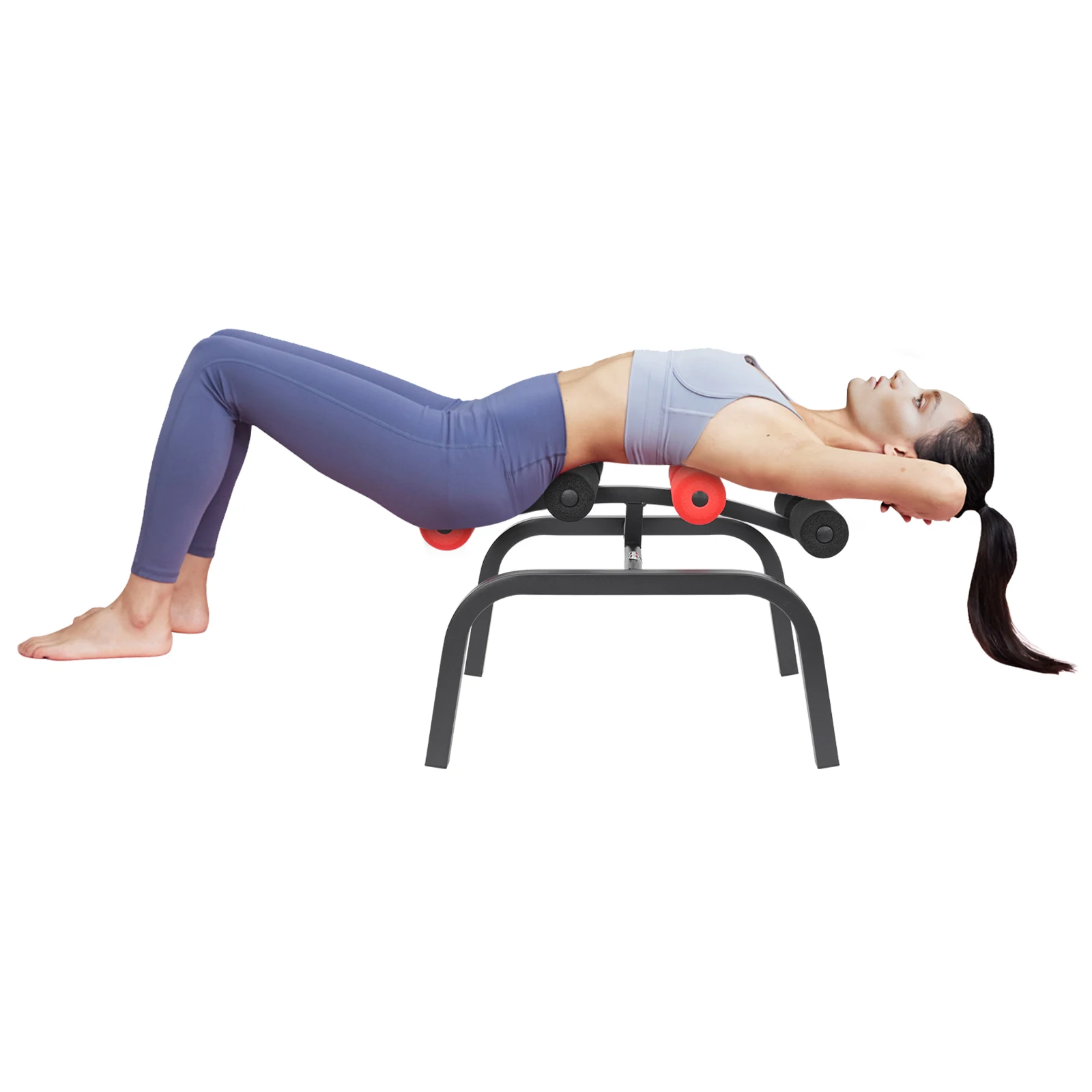 Mini Inversion Table, Back Stretcher with Back Massage Roller Back Stretcher, Adjustable Angle, 352.74lbs Capacity