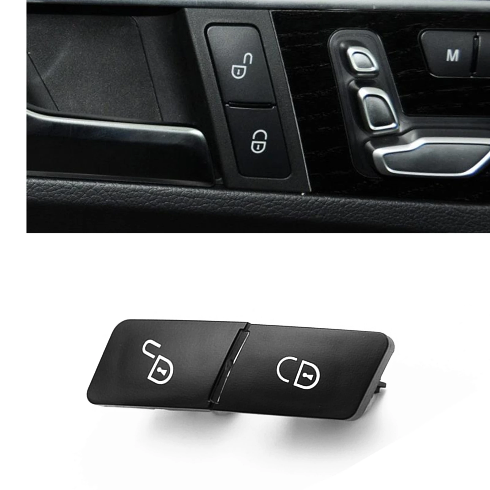 

2x Car Front Left/Right Door Look Button Cover Cap For Mercedes Benz W204 W212 W207 2008-2018