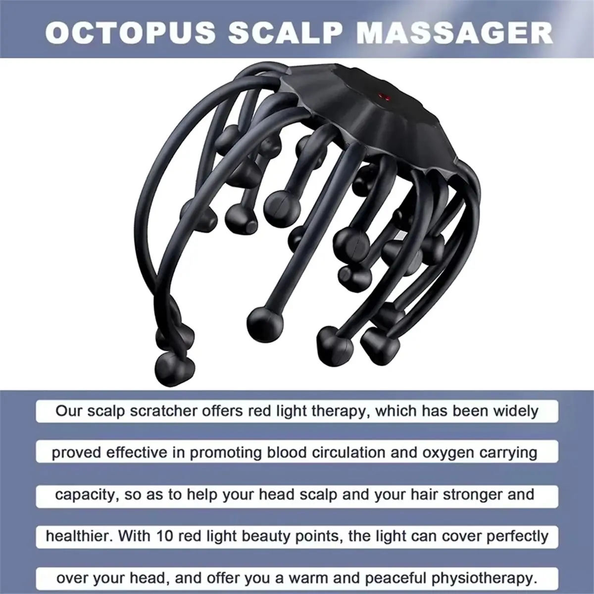 

FUA@ Electric Head Massager Head Scratcher Bluetooth Music Vibration Octopus Scalp Massage for Better Sleep Decompress Relax