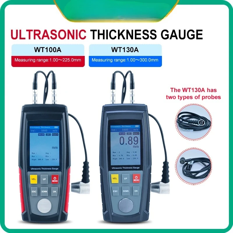 

Digital Ultrasonic Thickness Gauge Color Screen Steel Plate Glass Plastic Ceramic Thickness Meter Recharge Battery