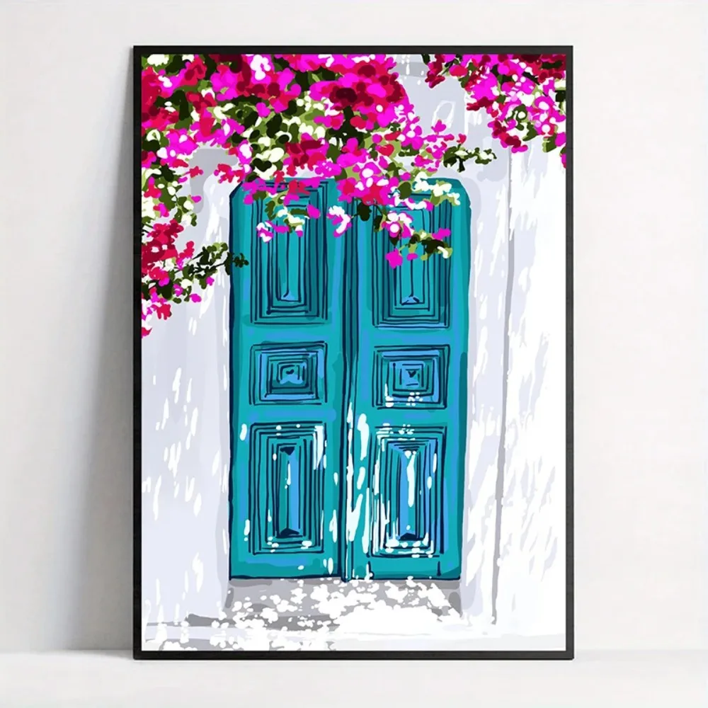 1PC frameless decorative art print,Summer Illustration Canvas Painting Nature Poster Sweet Morocco Print Wall Art Picture for Li