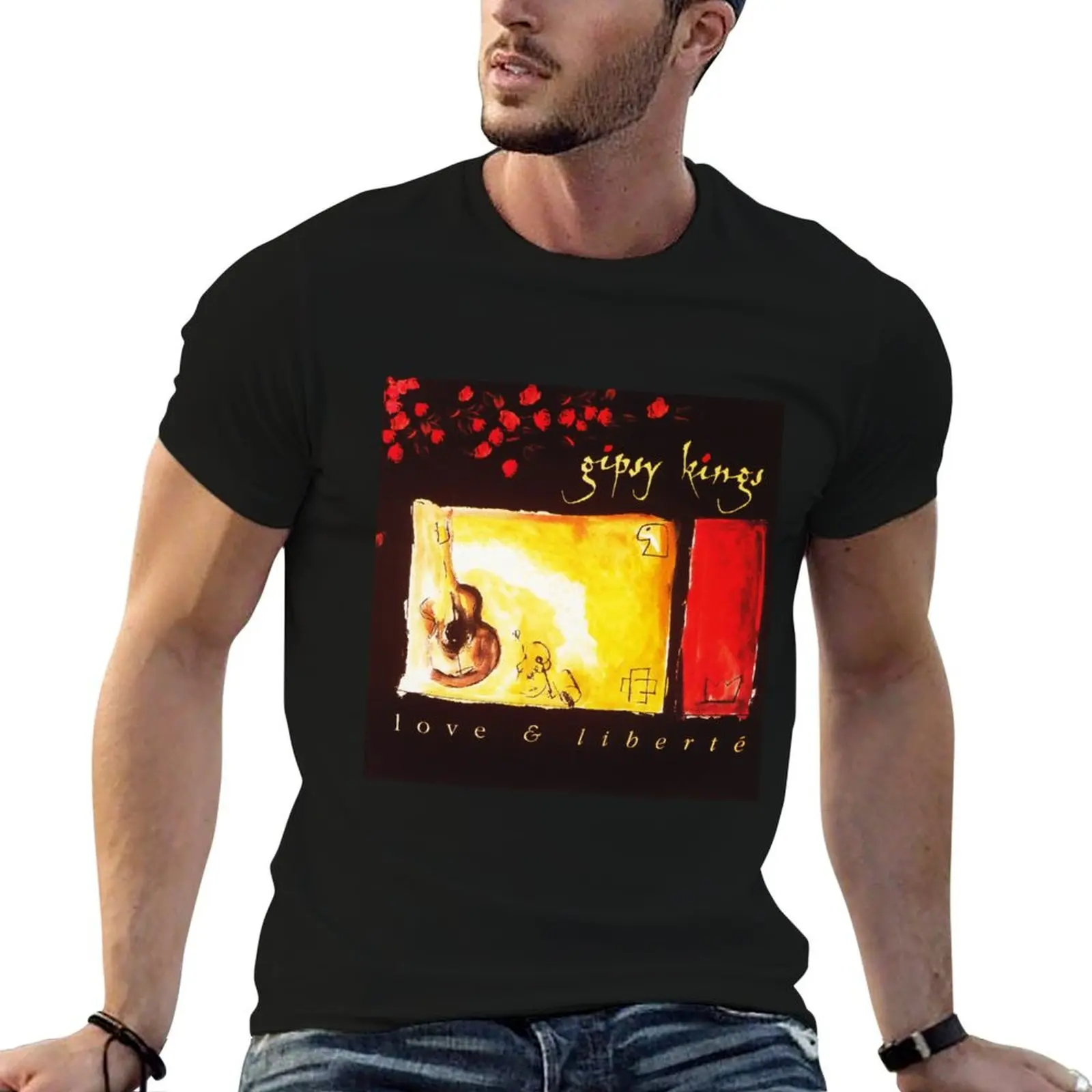 T-shirt imprimé Gipsy Kings love libert pour homme, t-shirts en coton amusants pour homme, t-shirt en coton