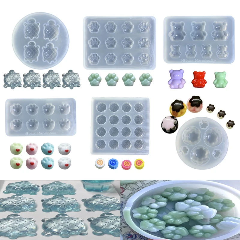 Śliczne silikonowe kremówki forma na Pudding do dekorowania pieczenia do ciasta ozdoby z żywicy sztuka forma żółw kot pazur DIY biżuteria narzędzia