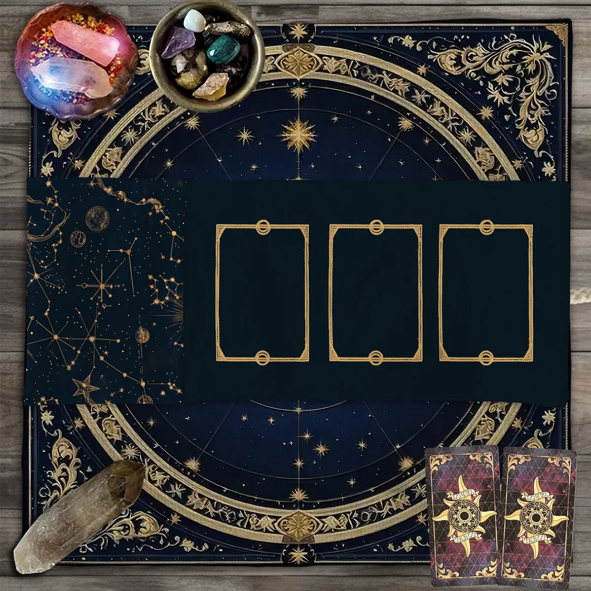 Retro Golden Constellation Starry Sky Tarotkarten Aufbewahrungstasche Wickeltasche Tarot Tuch Wahrsagerei Tasche Aufbewahrungstasche