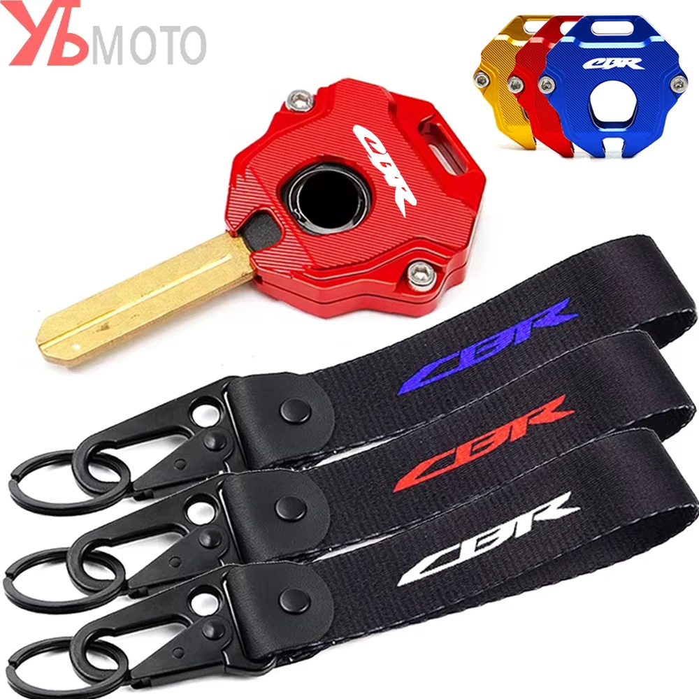 สําหรับ HONDA CBR650R CBR600F CBR1000RR CBR 500R 250RR 650R รถจักรยานยนต์อลูมิเนียมฝาครอบกรณีเชลล์และพวงกุญแจ Key CHAIN พวงกุญแจ