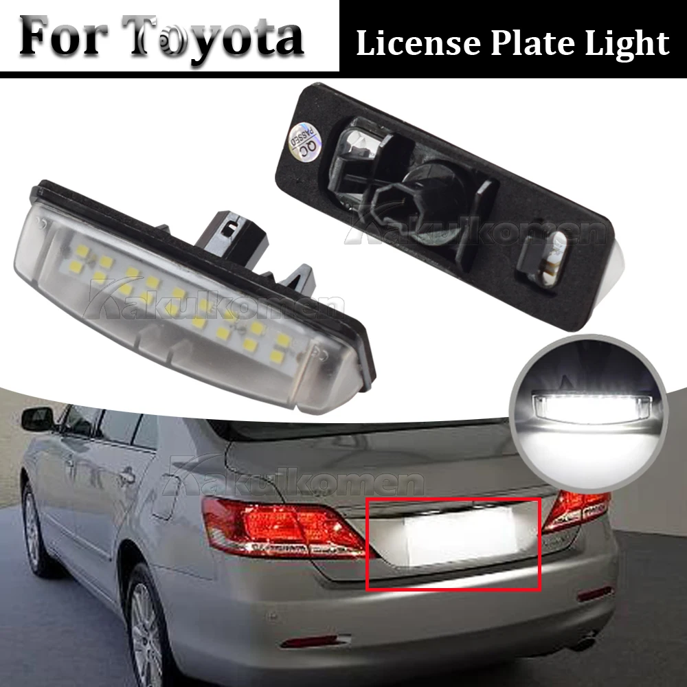 2Pcs Car LED License Plate Lights For Toyota Camry/Aurion Avensis Verso Echo Prius LEXUS Is200 / Is300 1999~2005 Number Lamp