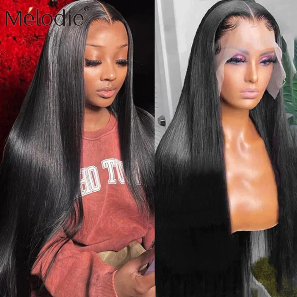 Melodie Silky Straight 13X6 HD Lace Frontal 32 Inch 13x4 Human Hair Wigs 5x5 Glueless Wig Transparent PrePlucked High Quality