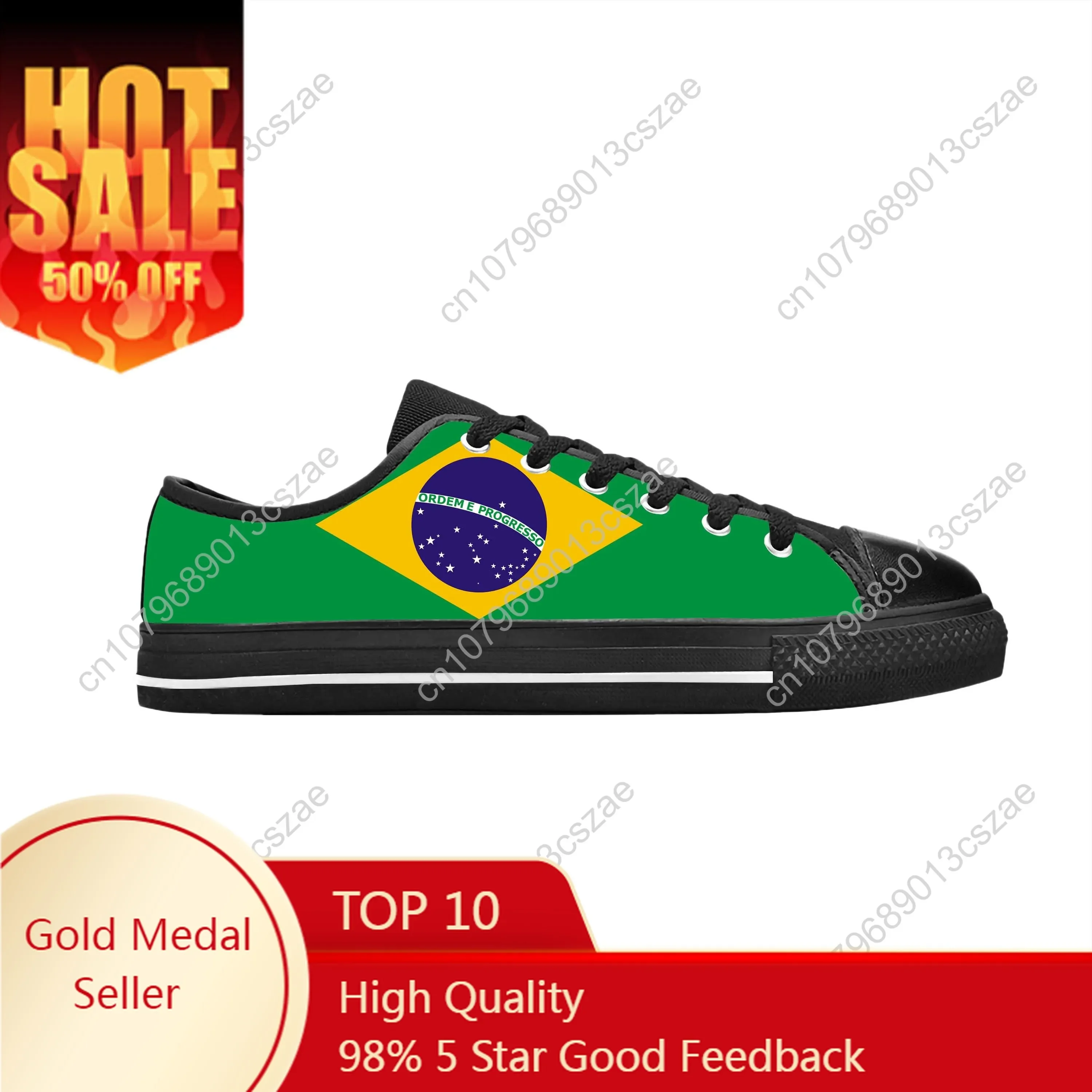 

Brazil Brasil Brazilian Flag Patriotic Pride Funny Casual Cloth Shoes Low Top Comfortable Breathable 3D Print Men Women Sneakers