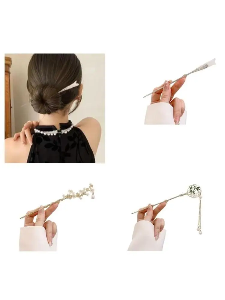 

39BD Metal Hair Ancient Themed Ornamental Hairpin For Updos Braids Daily Wear