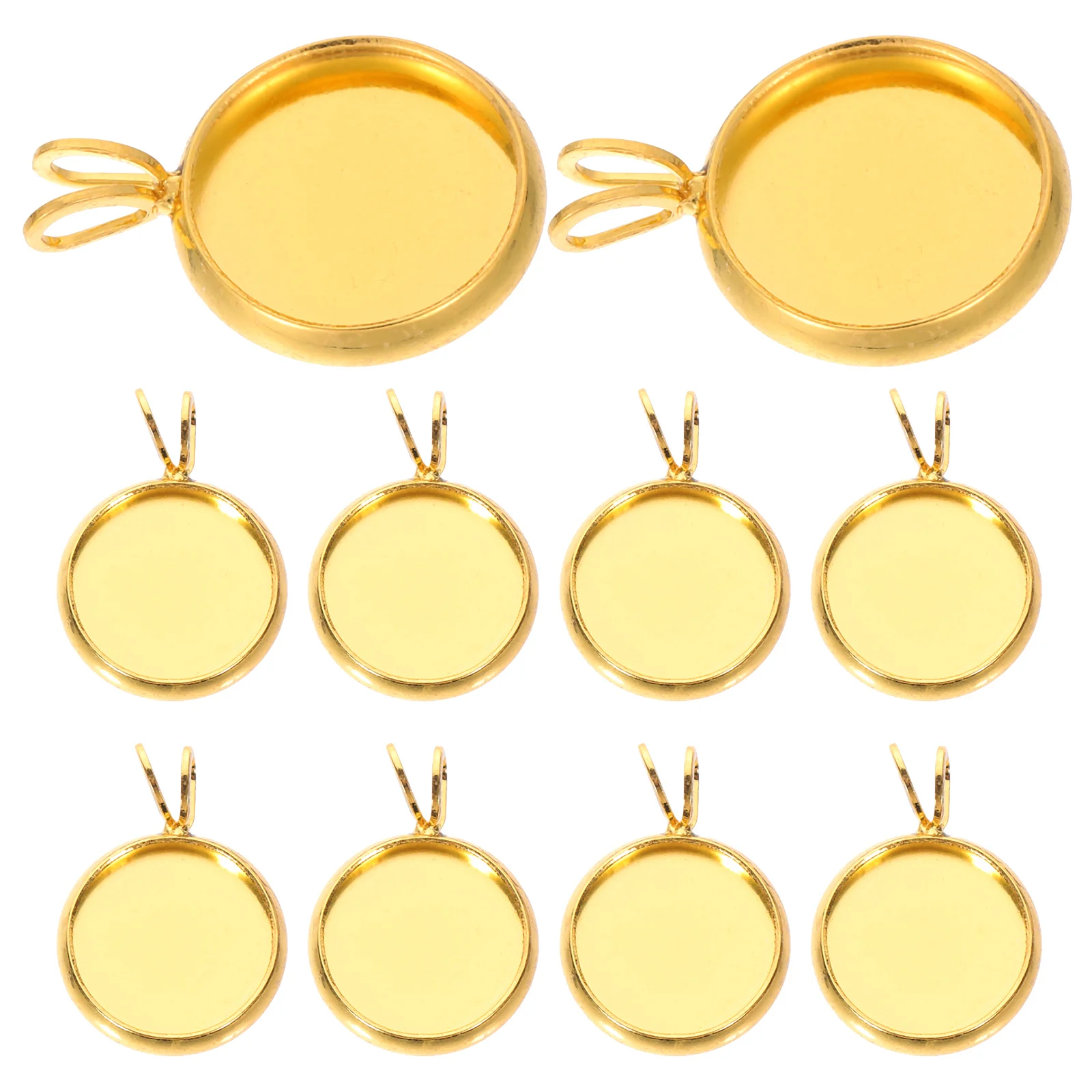 

10pcs Round Pendant Trays DIY Jewelry Making Necklace Pendants Embellishments Copper Plating Bezel Craft Supplies Photo Resin