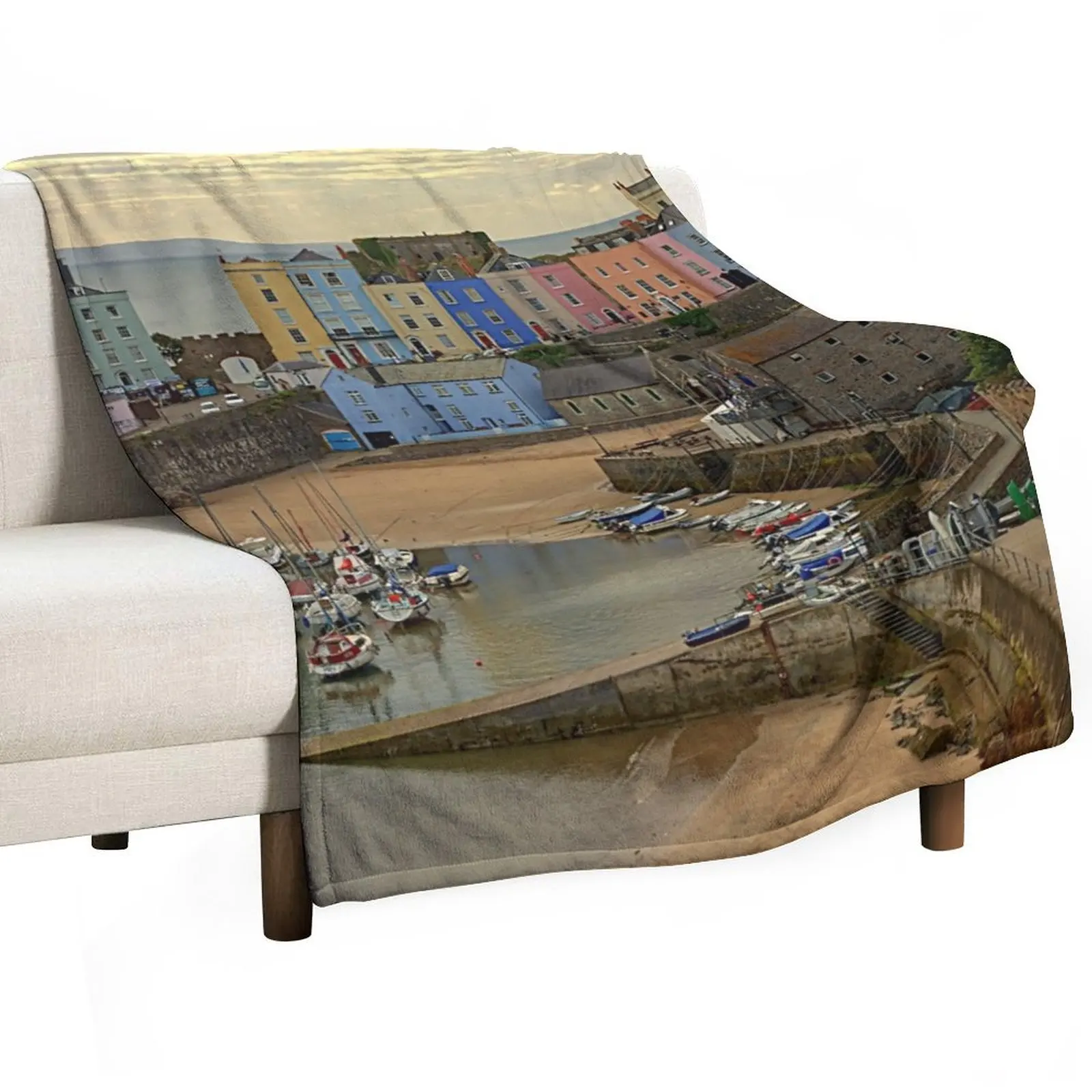 

Tenby Harbour in the Morning Throw Blanket For Sofa Thin heavy to sleep Blankets