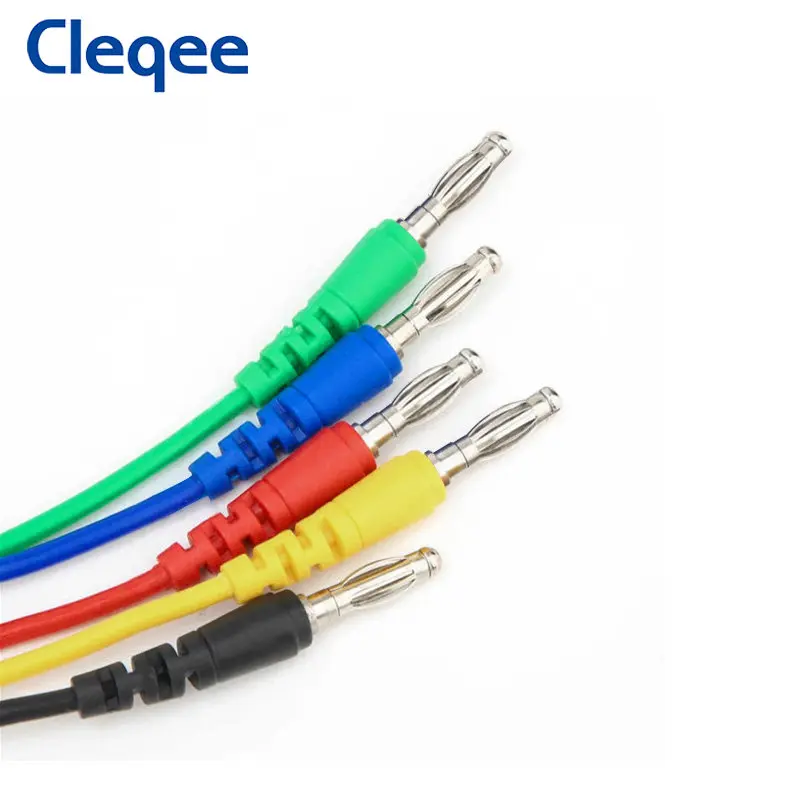 Cleqee-Cable eléctrico P1043, multímetro con enchufe Banana desnudo Dual de 4mm, cables de prueba de 100cm, 1000V/10A, 5 colores, 5 uds.