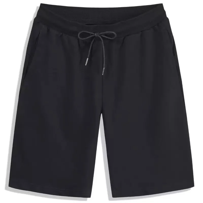 Summer Solid Men's Shorts Elastic Drawstring Shorts Joggers Loose Fitness Breathable Sports 5 piece Cotton Outfit Casual Pants image 3