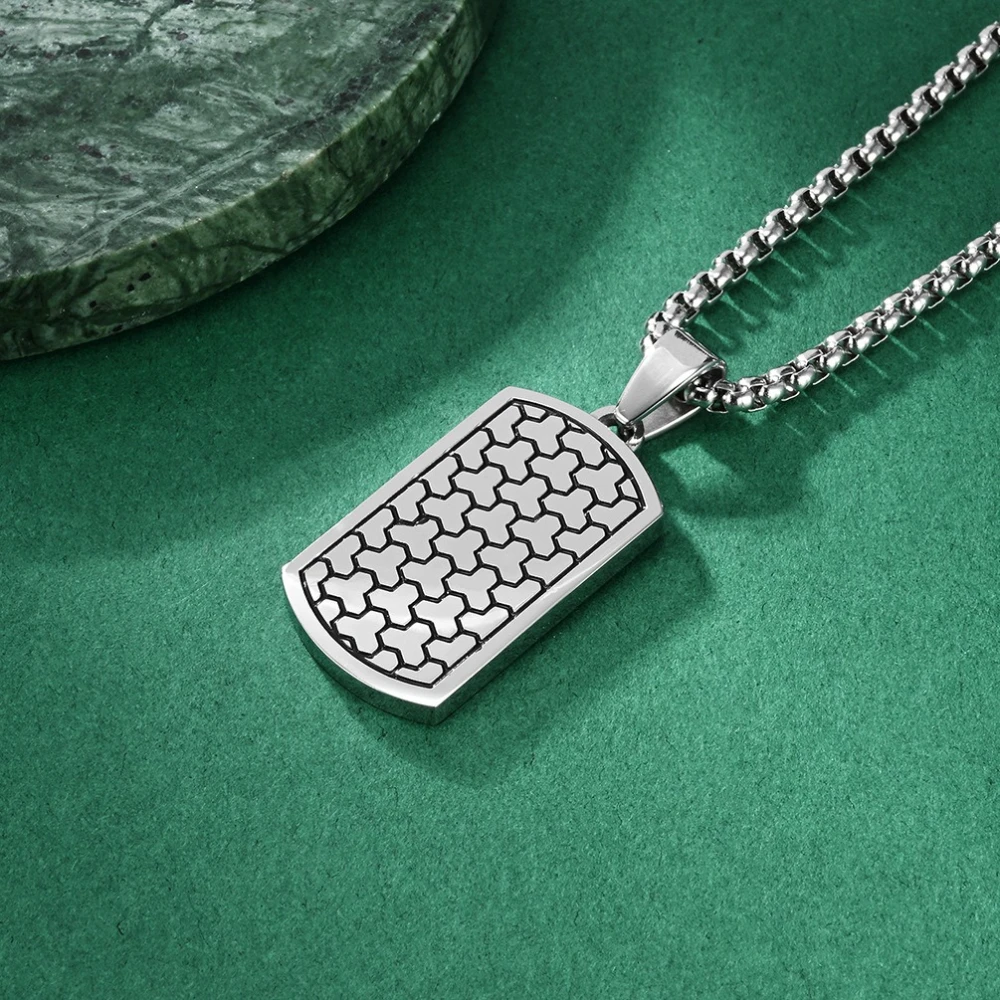Fußball Textur Militär Anhänger Edelstahl Hip-hop Männer Mode Persönlichkeit Vielseitige Halsketten Schmuck Geschenk – Detail 6