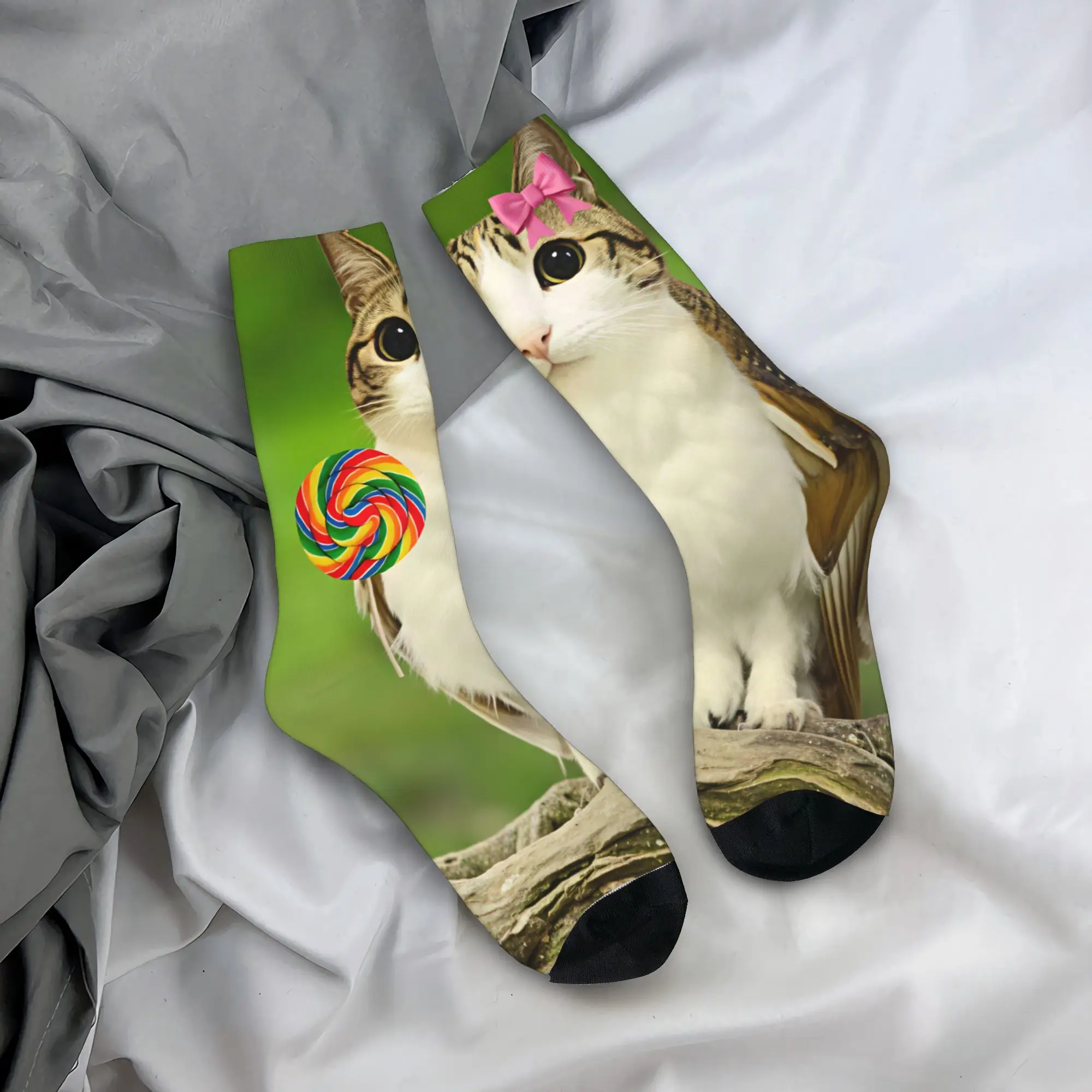 

Meowl Cat Stockings Women Men Socks Soft Novelty Socks Autumn Cycling Anti Bacterial Graphic Socks Birthday Gift