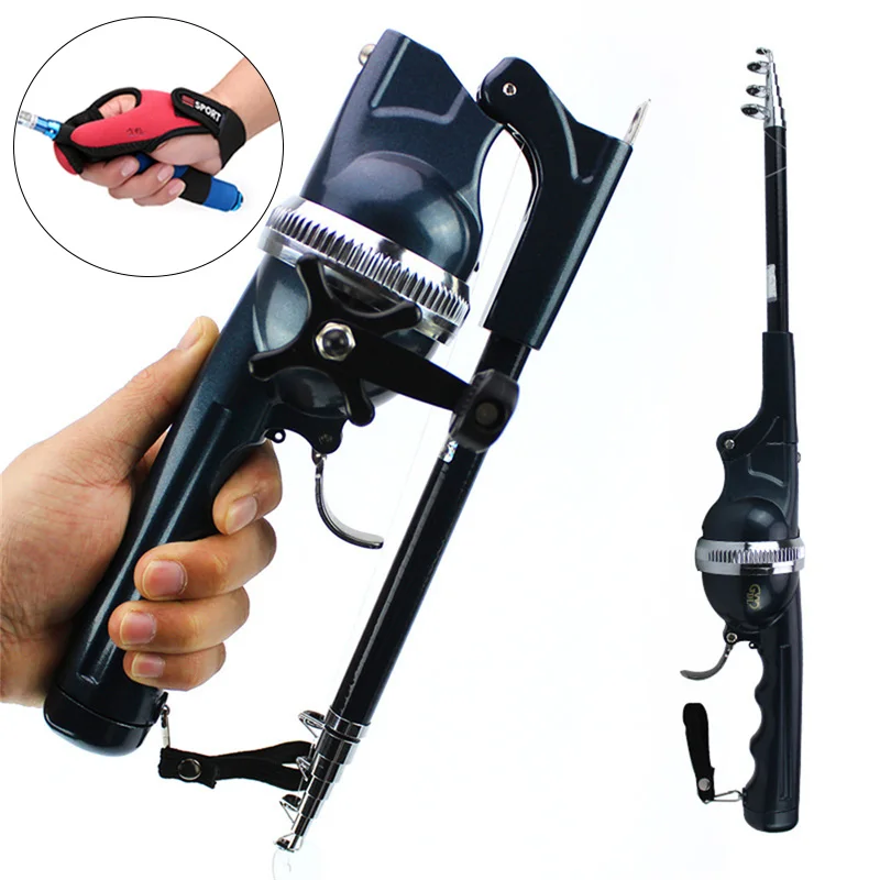 

Folding Mini Travel Rod for Fish High Quality Foldable Fishing Rod With Reel Line Combo Portable Pocket Throwing Rock Telescopi