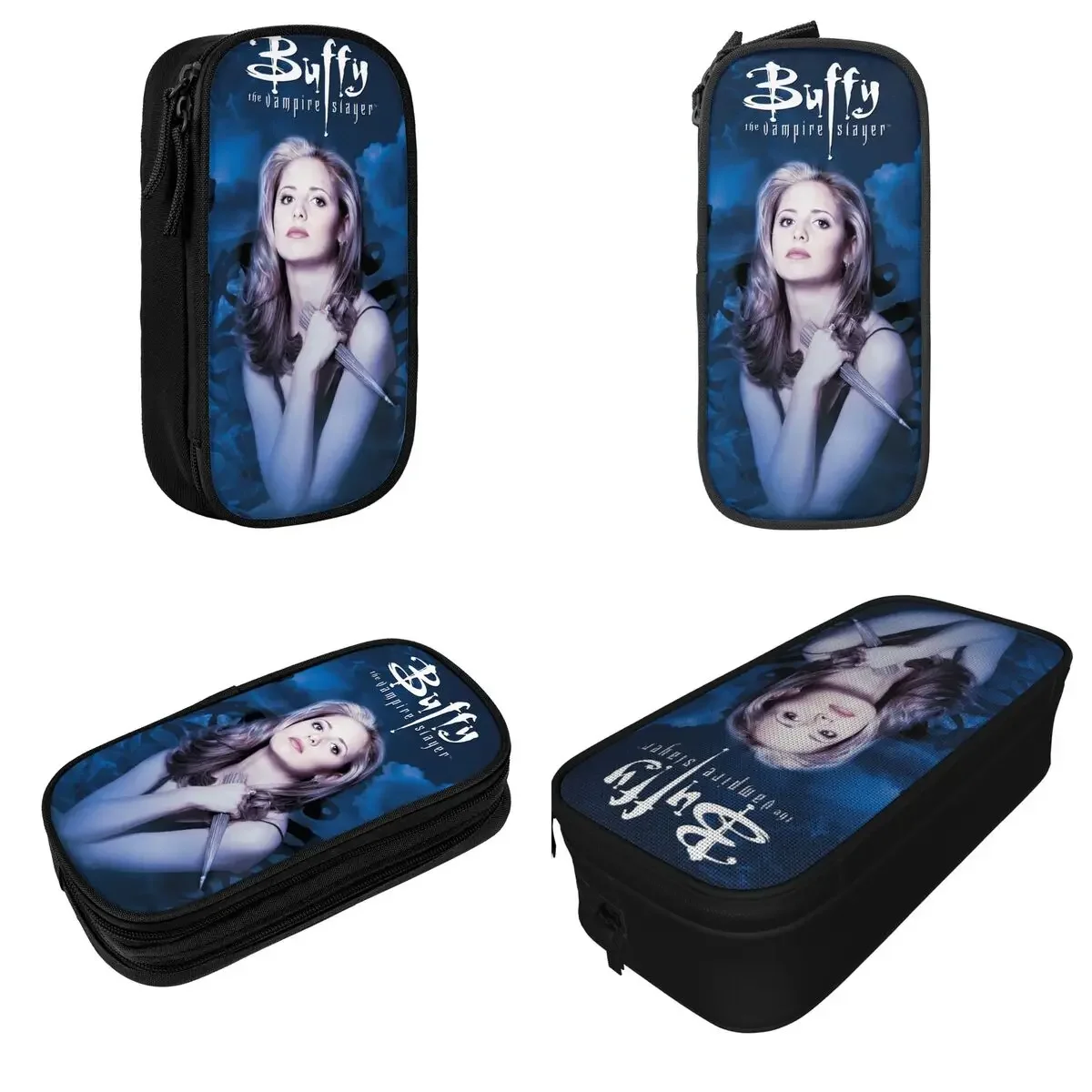 Fun Angelic Buffy The Vampire Slayer Pencil Cases Pencil Pouch Pen for Student Big Capacity Bags Office Gift Stationery