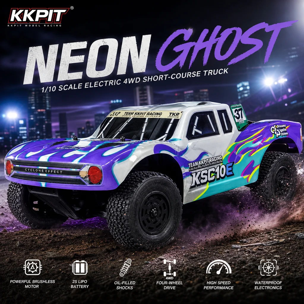 Hot KKPIT-KONE SP 1/10 Blast ARR Effect Remote Control Car Electric Short Truck K1 Frame 4WD Crawler Off-road Vehicle RC Car Toy