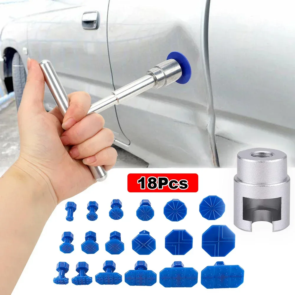 Car Dent Puller T Dent Repair Tool Auto Repair Sheet Metal Kit Slide Hammer Reverse Hammer Glue +18pcs Glue Puller